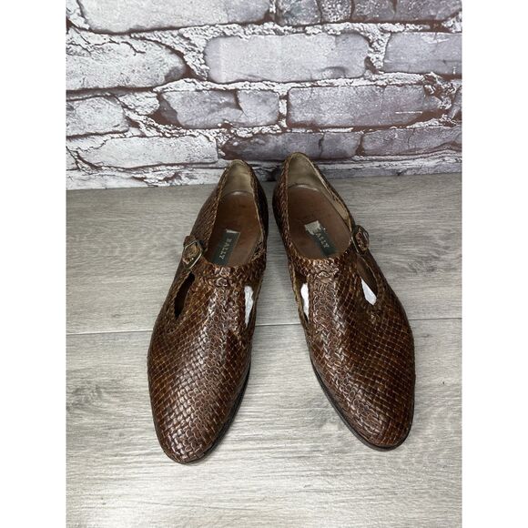 VTG Bally Seville Leather Woven Monk Strap Loafers Shoes Brown Men 8.5M US/42EU main image 5
